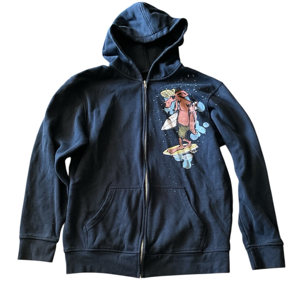 O'Neill Navy Blue vintage big kids front zip Hoodie with Graphic